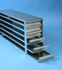 EPPi 37 Drawer Racks for all boxes up to 133x133x37 mm, open design, grip rail, with safety stop, base of drawer closed