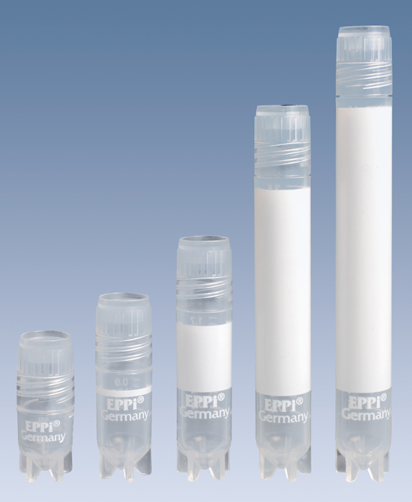 EPPi Kryo vials with external thread, sterile, star-base foot