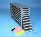 Microtiter Drawer Racks for Microtiter Plates up to 86x128x26 mm, open design, without safety stop